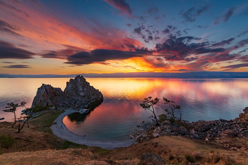 байкал, ольхон, скала шаманка, закат Вечер у Шаманки фото превью