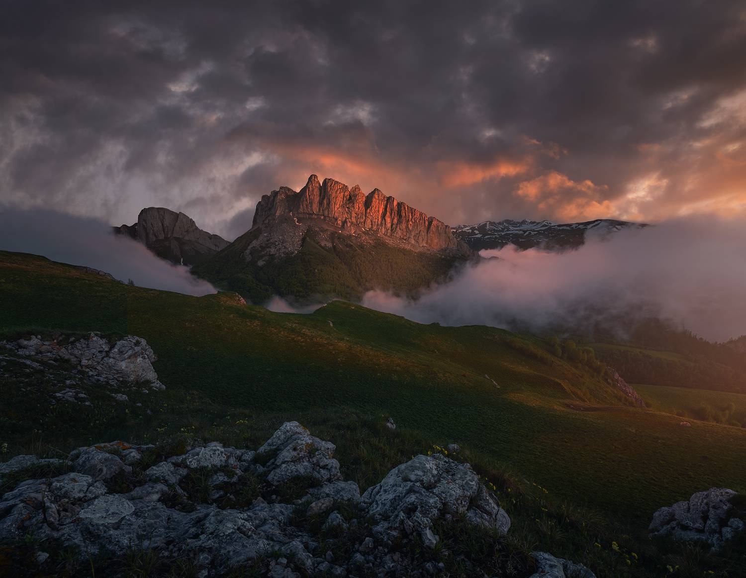 россия, ачешбоки, горы, чертовы ворота, закат, фототур, кавказ, адыгея, большой тхач, Дударев Александр