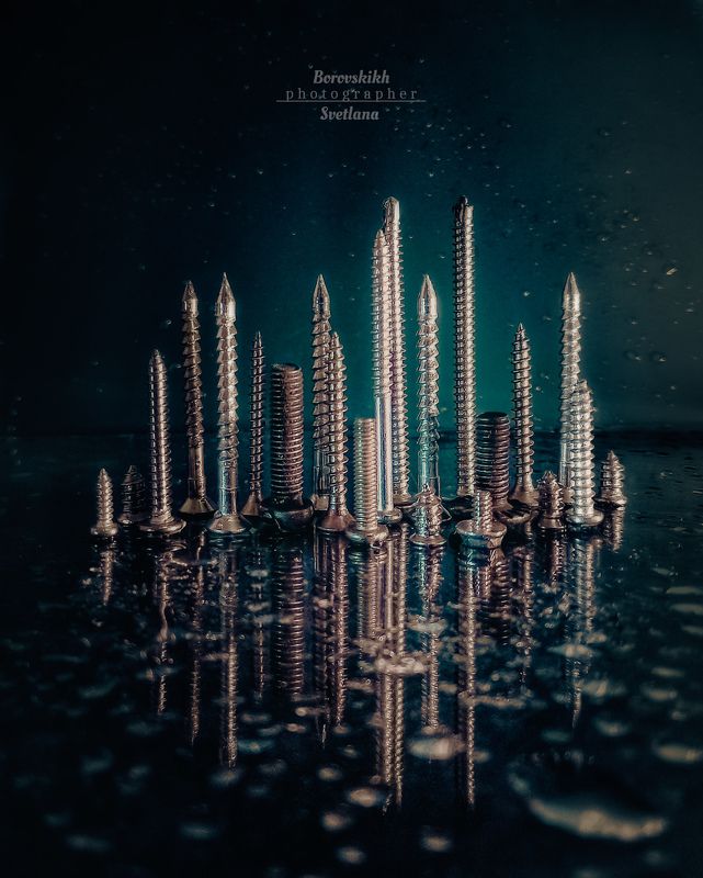 макро,  макро на телефон, macro, macro lens, отражение, шурупы Золотой город фото превью