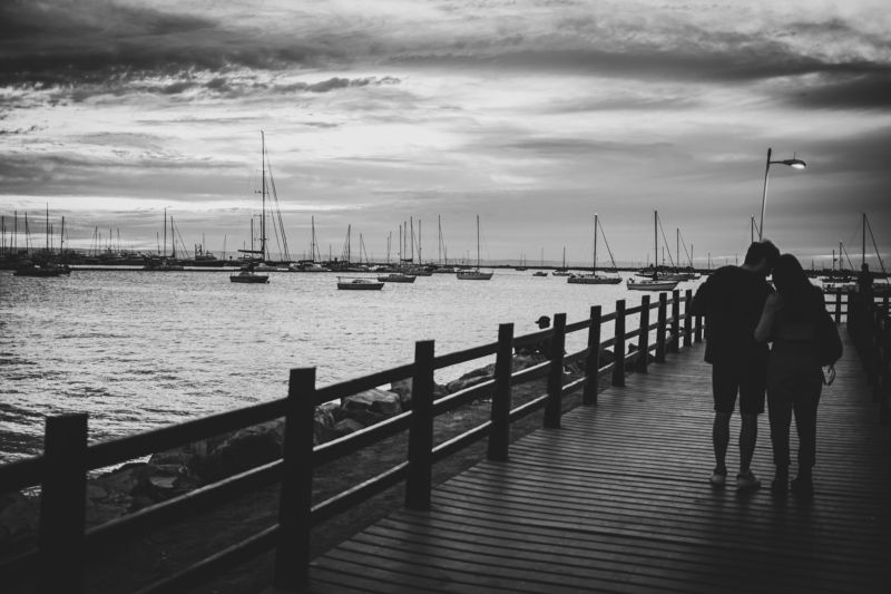 La Paz, Blaco y Negro, BW, Black and White, Couple, Sea,  Novios фото превью