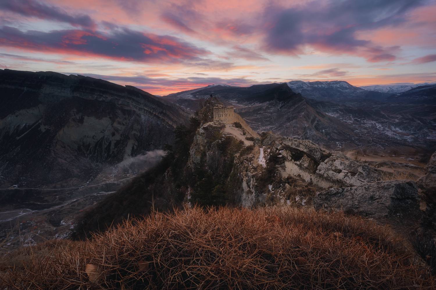 дагестан зима гуниб башня шамиля утро рассвет кавказ, Шишкин Дмитрий