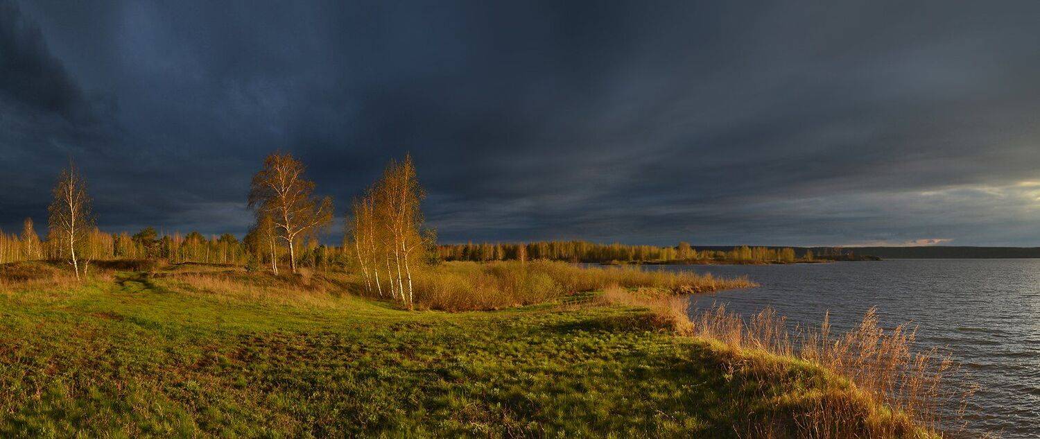 небо, тучи, ветер, закат, солнечный свет, простор, Irina Shapronova
