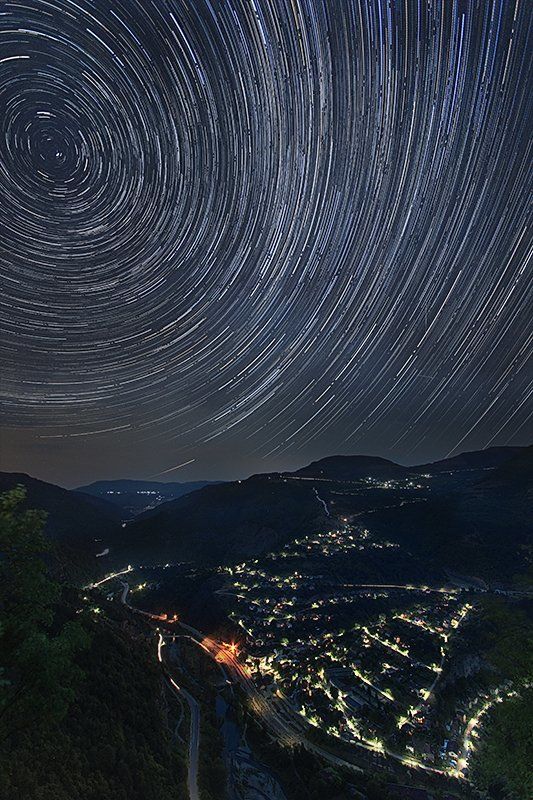 Bulgaria, Mountain), Night sky, Гора, Звезды, Небо, Ночной пейзаж Пируэт под звездами фото превью