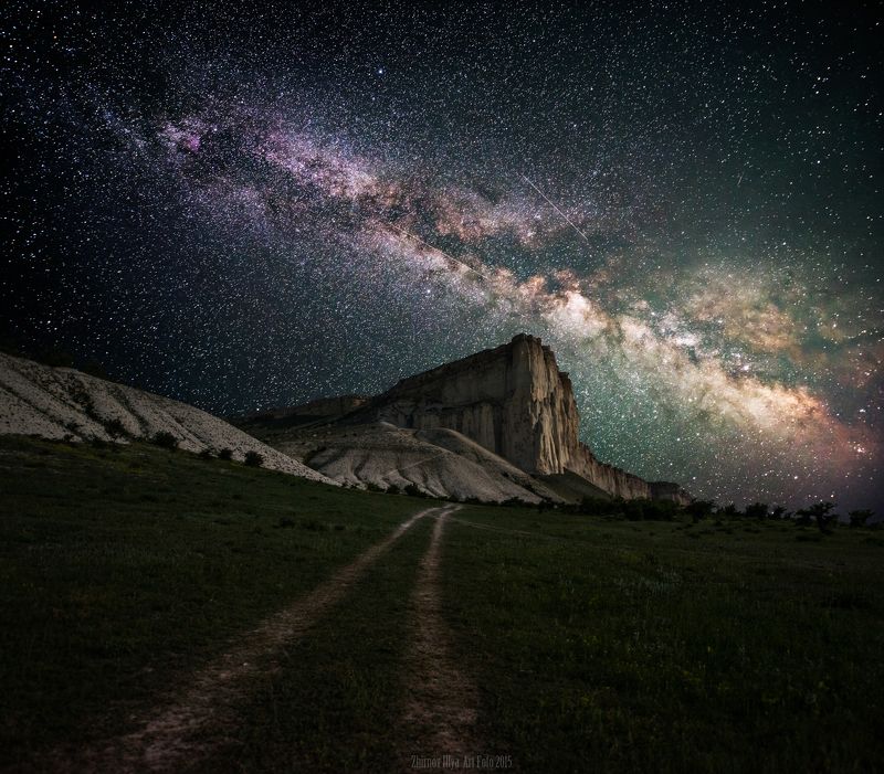 Astrophotography, Forgotten, Galactic center, Galaxy, Milky way, Night sky, Галактика, Забытый, Млечный путь, Ночное небо Белая скала фото превью