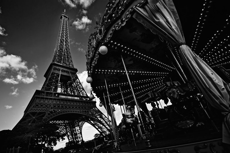 париж, чернобелое, blackandwhite, эйфелевая  Парижская фото превью