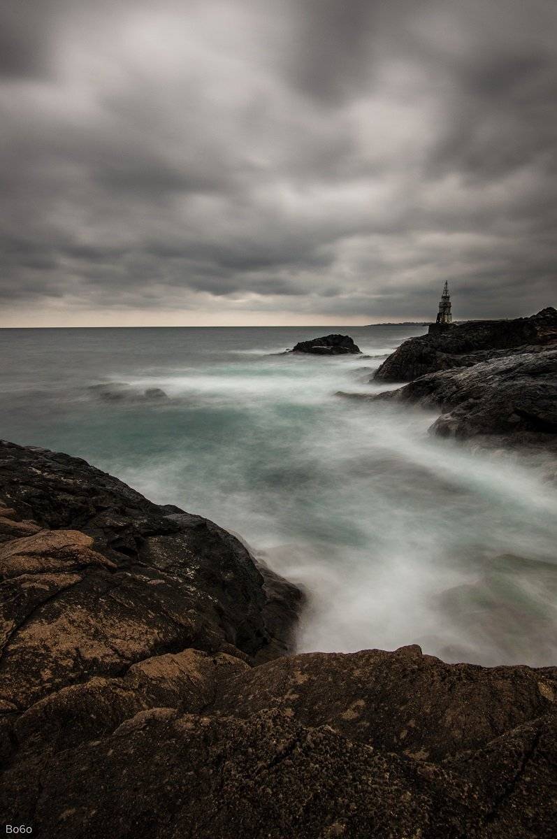 storm, lighthouse, rocks, sea, landscape,, Boris Preslavski