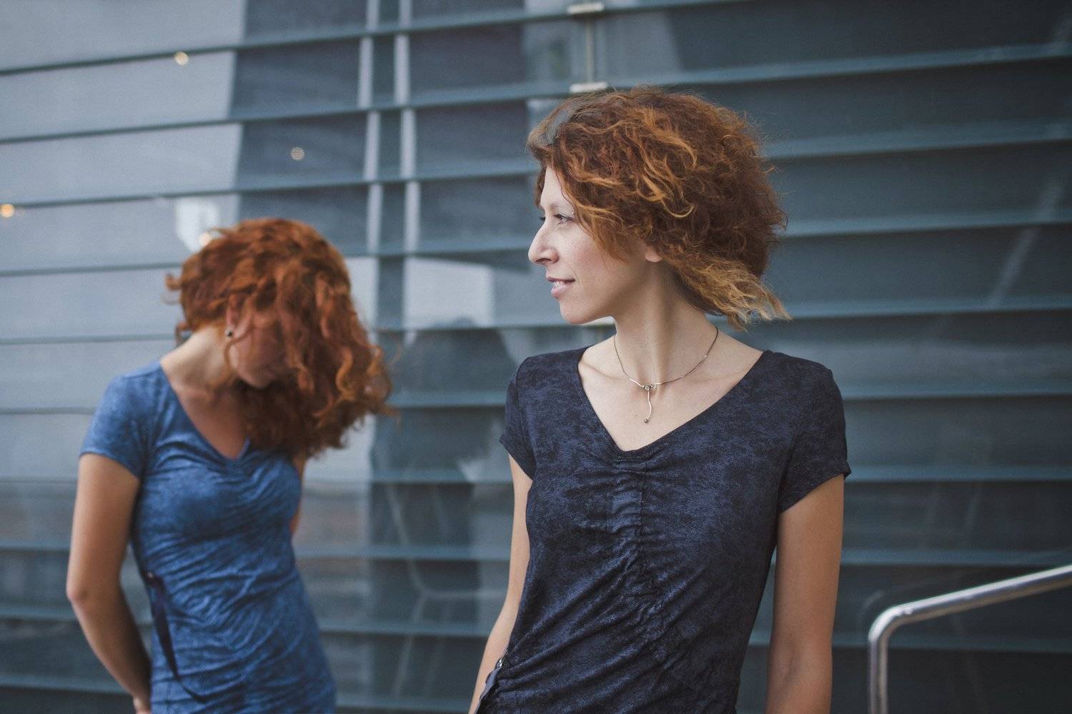 ginger, girls, blue, Tanya Ilukhina