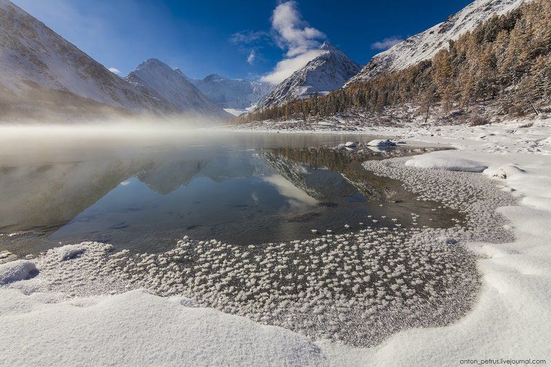 Аккем, Алтай, Белуха, Зима, Осень, Снег Сахарная осень фото превью