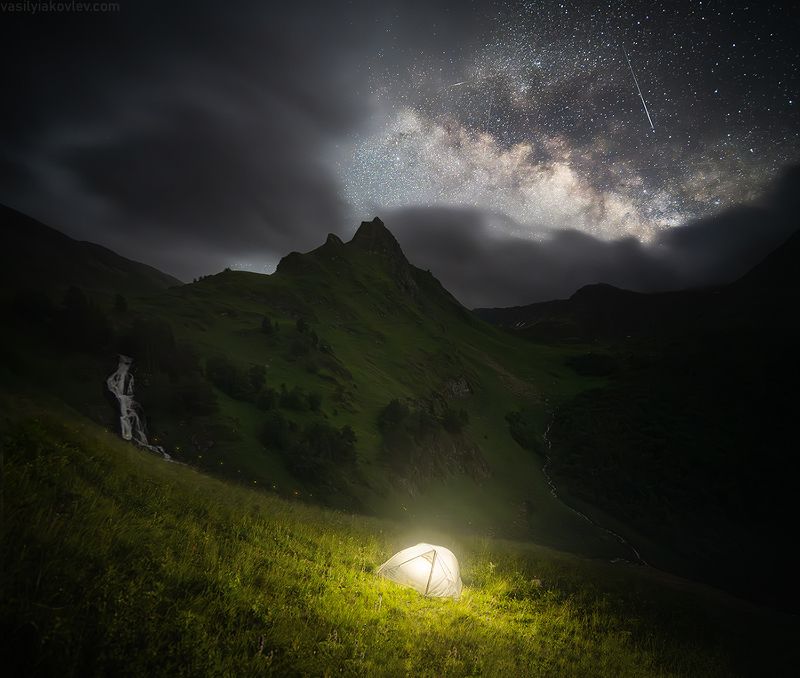 кчр, фототур, яковлевфототур, поход, загеданские, имеретинские, безмолвия, кавказ, имеретинка, загеданка, кавказ, поход Ночь в Карачаево-Черкесии фото превью