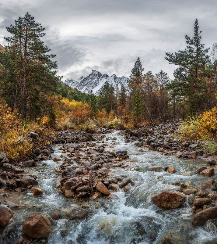 кавказ, горы, осень, чегем, река, кабардино-балкария, кбр Осень фото превью