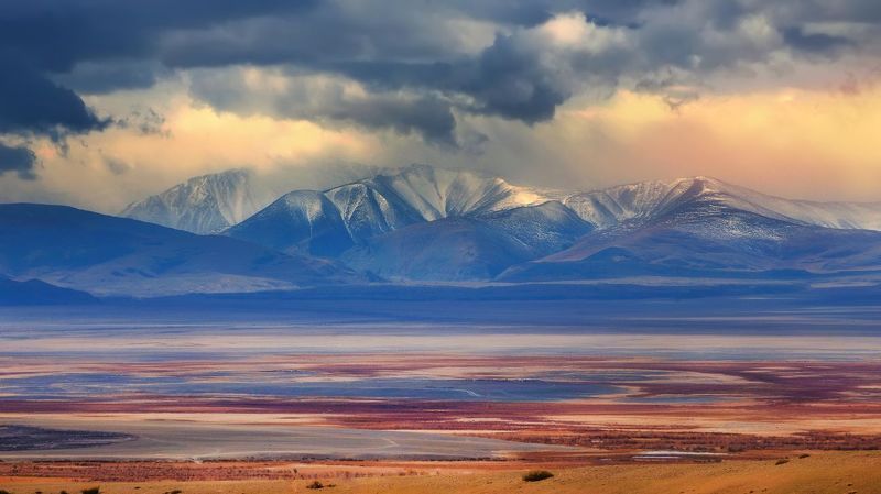 алтай, горы, закат, осень, тучи, пейзаж, долина, природа, творчество Творчество деда Алтая. фото превью