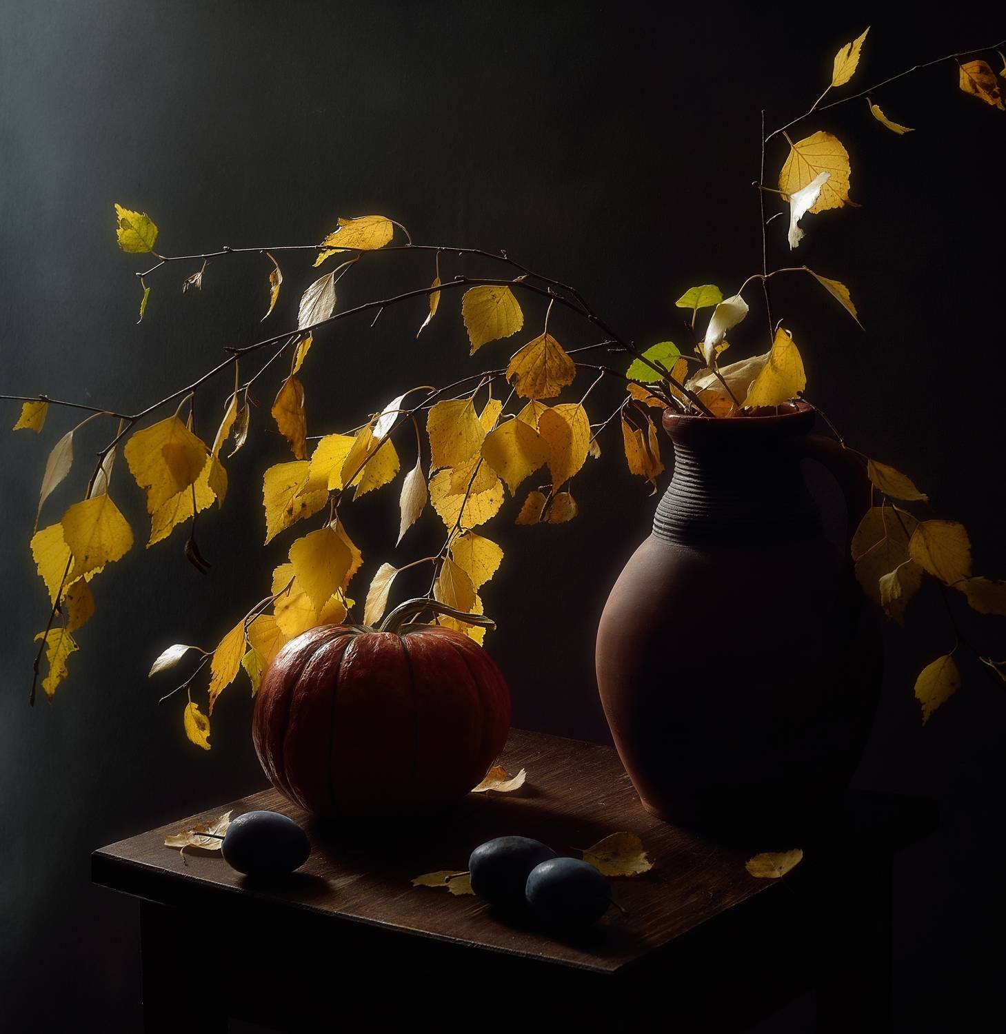 натюрморт,осень,листья,тыква, Наталия К
