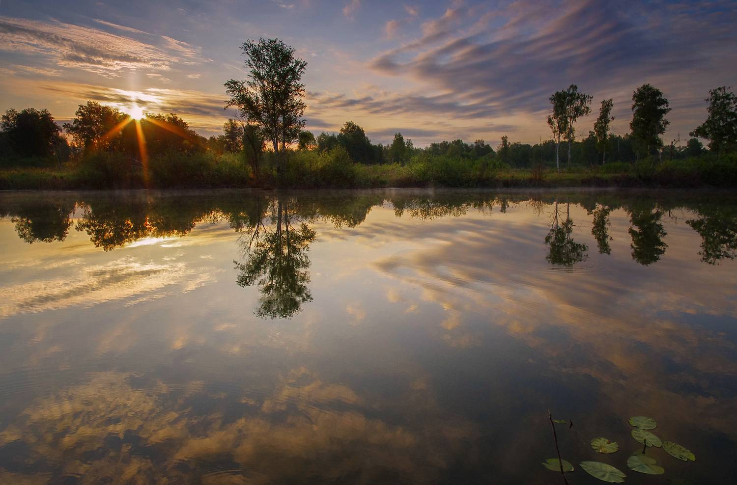 лето, утро, рассвет, озеро, вода, Чичкин Валерий
