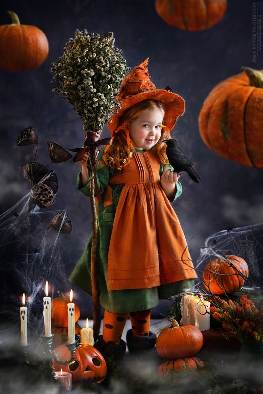 ведьма хэллоуин хеллоуин портрет детскийпотрет дети малыши девочка halloween сказочныйпортрет сказка арт концептуальныйпортрет цифровойпортрет Маленькая ведьма фото превью