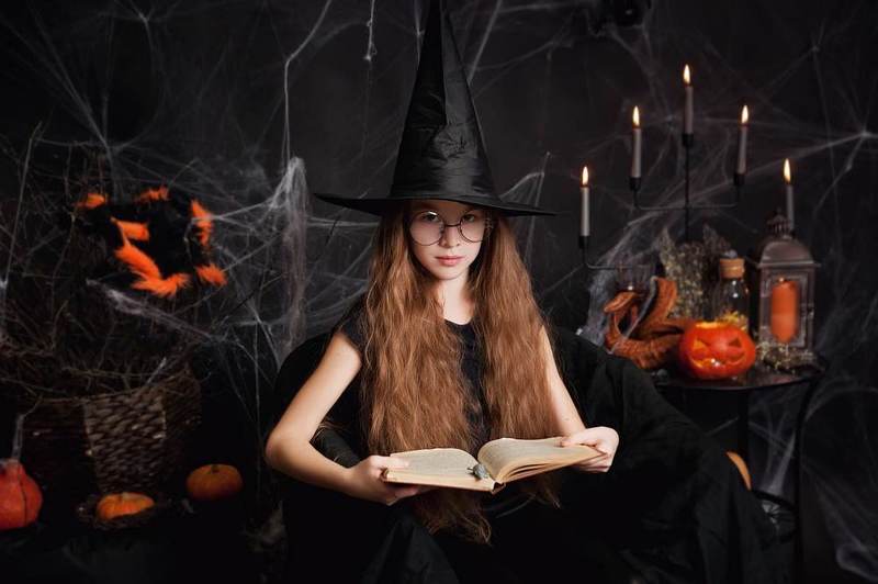 хэллоуин, halloween, портрет, portrait, осень, autumn, children portrait, детский портрет, фотосессия, photoshoot, портрет, студийный портрет, девочка, ведьмочка, студийная фотосессия  фото превью