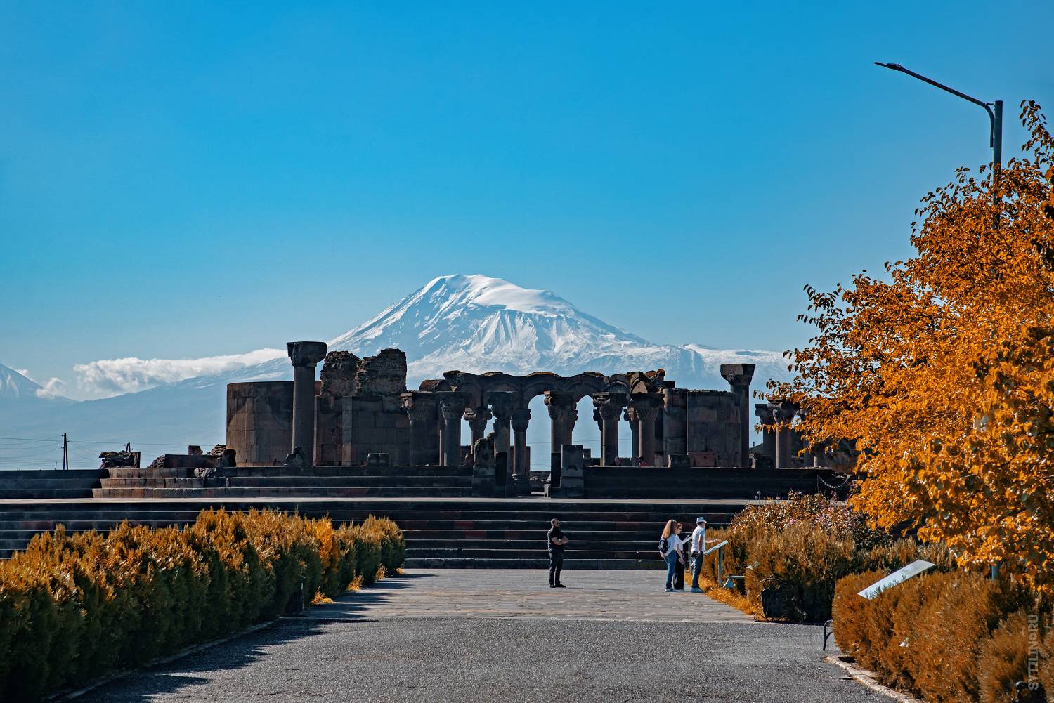 Храм, Звартноц, осенний, Арарат, гора, снежный, шапка, осень, древний, достопримечательность, вера, христианский, кавказ, закавказье, Ереван, Армения,, Сытилин Павел