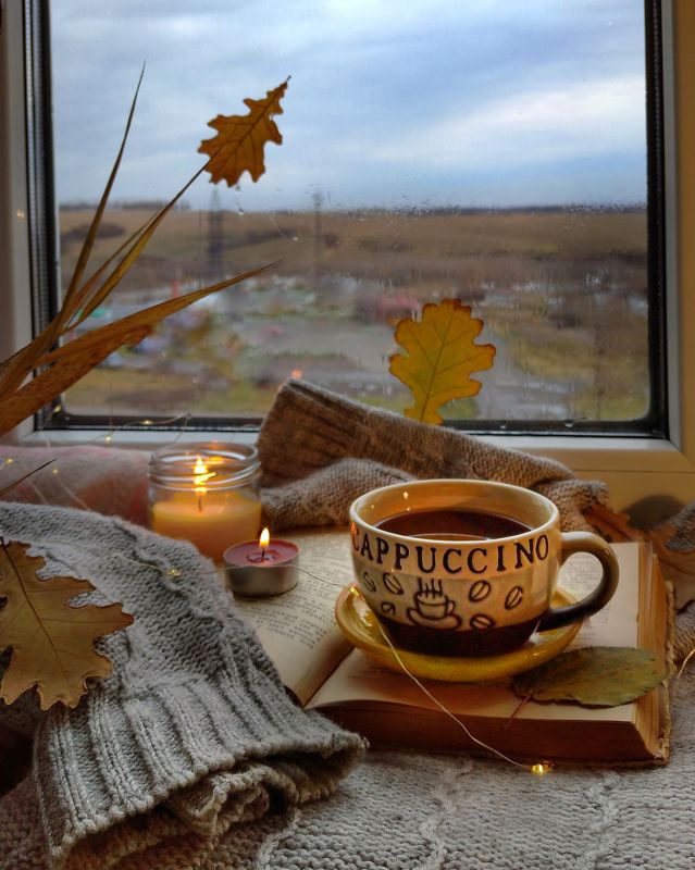 натюрморт, осень, чай, чаепитие, стиль хюгге Уютная осень фото превью