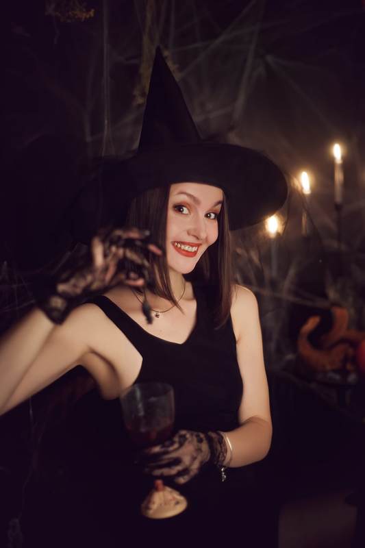 хэллоуин, halloween, портрет, portrait, осень, autumn, female portrait, женский портрет, фотосессия, photoshoot, портрет, студийный портрет, студийная фотосессия, ведьмочка, магия, ведьма  фото превью