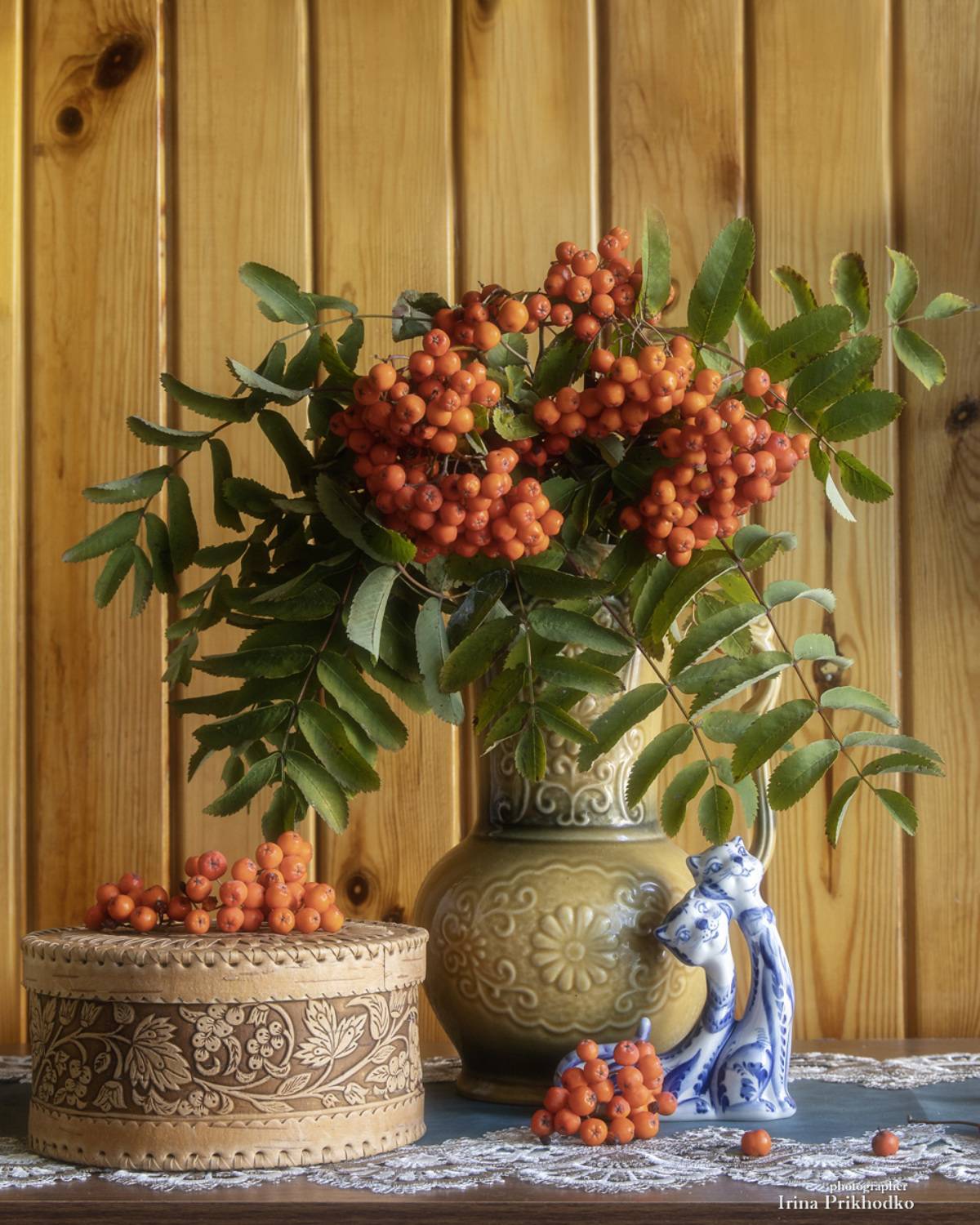 натюрморт, осень, рябина, Приходько Ирина
