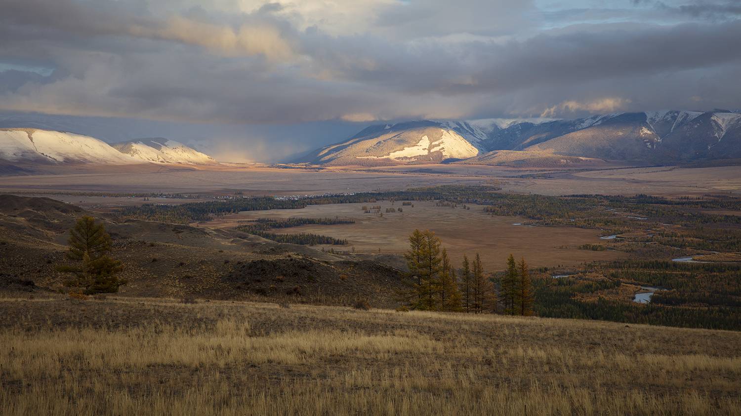 россия, алтай, горный алтай, курай, курайская долина, река чуя, осень, пейзаж, горы, свет,, Сергей Шульга