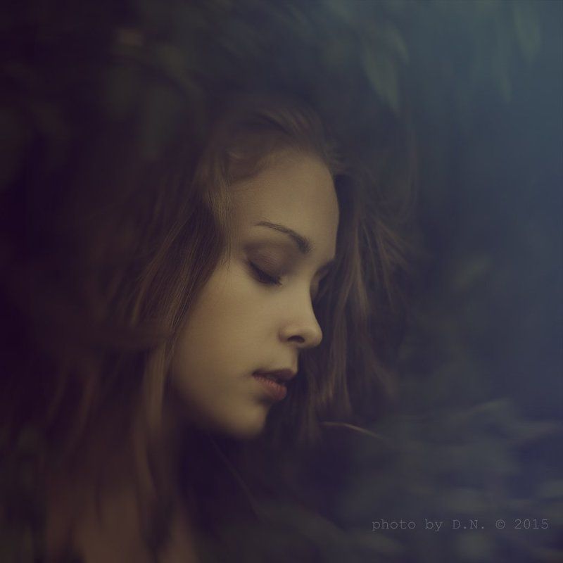 портрет, парк, вечер, portrait, girl, light Evening garden фото превью