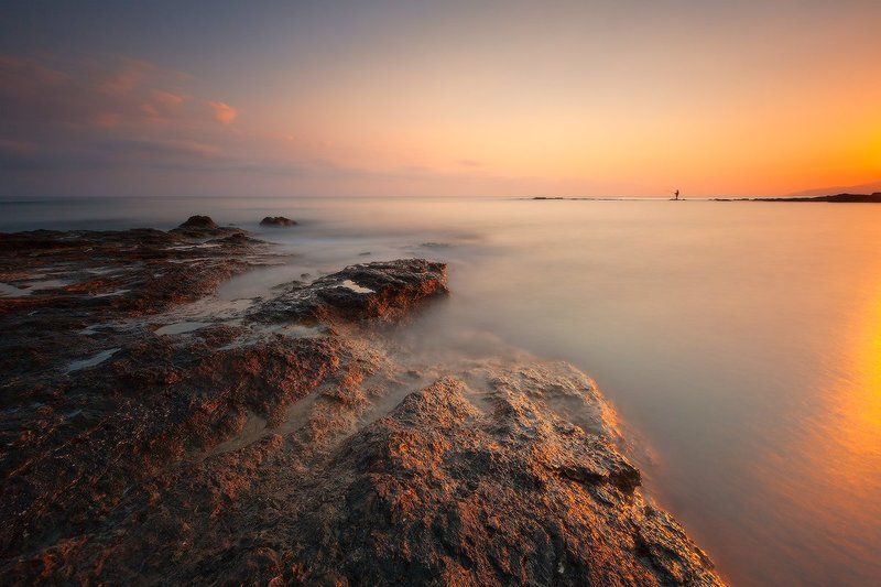 50d, Calm, Canon, Crete, Lee, Long exposure, Sea, Sokol, Sunrise, Sunset Fisherman фото превью