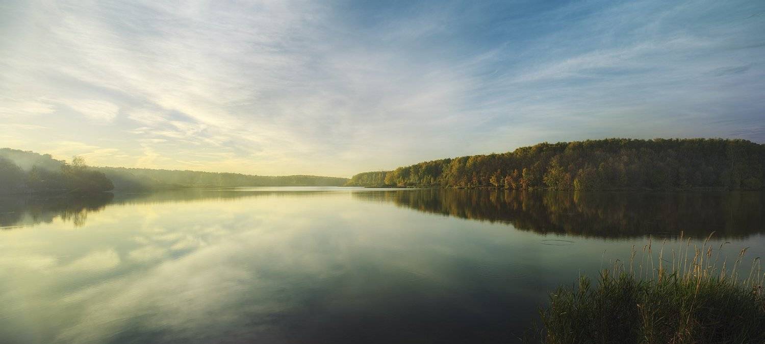 пейзаж, панорама, природа, река, вечер, осень, закат, Ефимов Александр