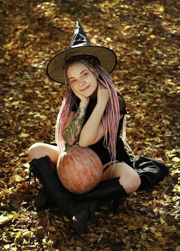 girl, model, witch, halloween, fineart, aesthetic, portrait, photography, портрет, фотография, ведьма Little witch фото превью