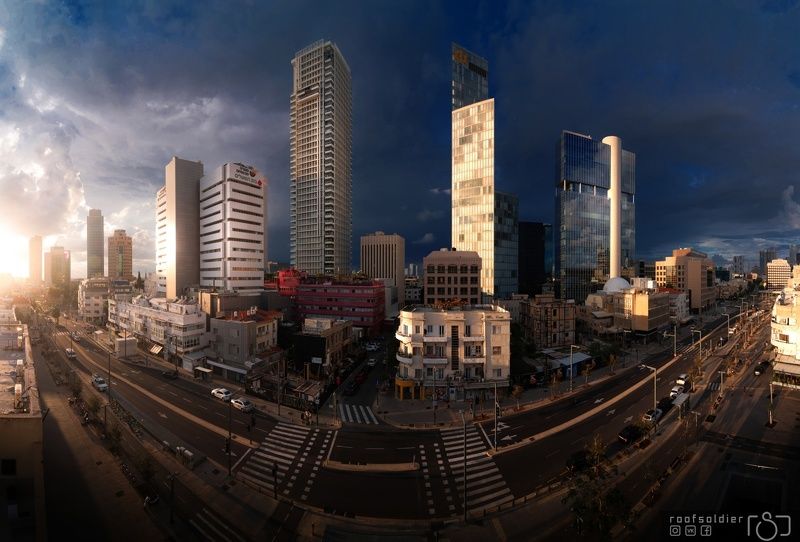 Tel aviv, Israel, city, urban, architecture, cityscape, skyscraper, big city, sunset Allenby, Tel Aviv фото превью