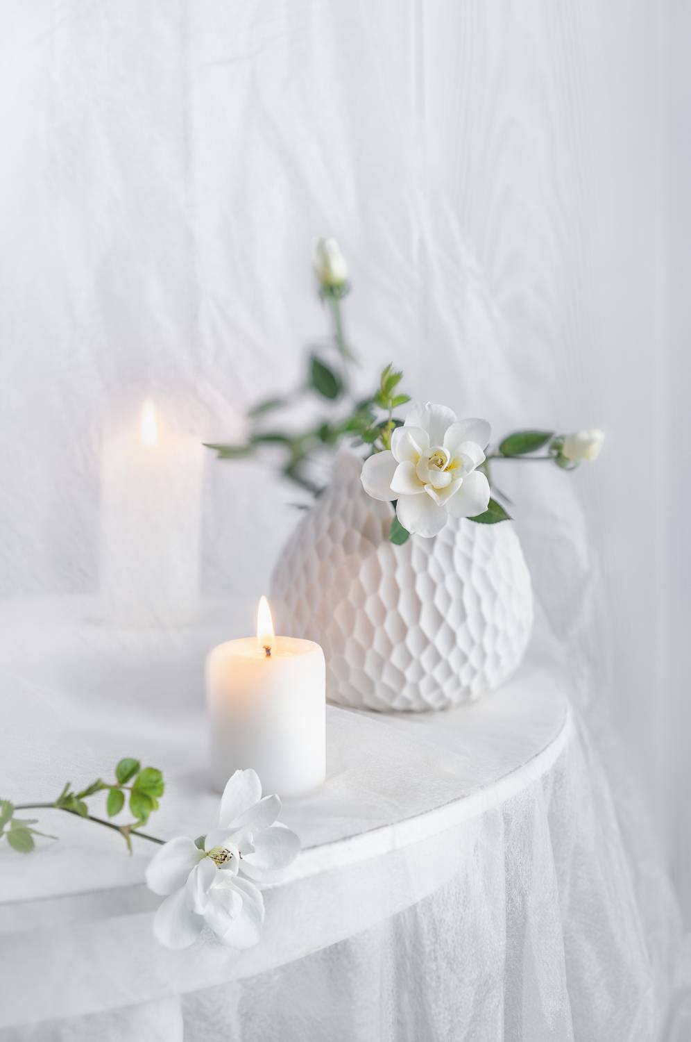 цветы, свечи, розы, белый, натюрморт, ЯR Ольга