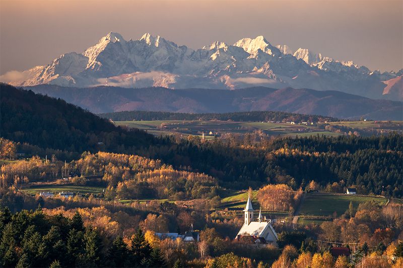 poland ,tatras, tatry ,mountains ,autumn colours , morning , snow ,autumn colors   фото превью
