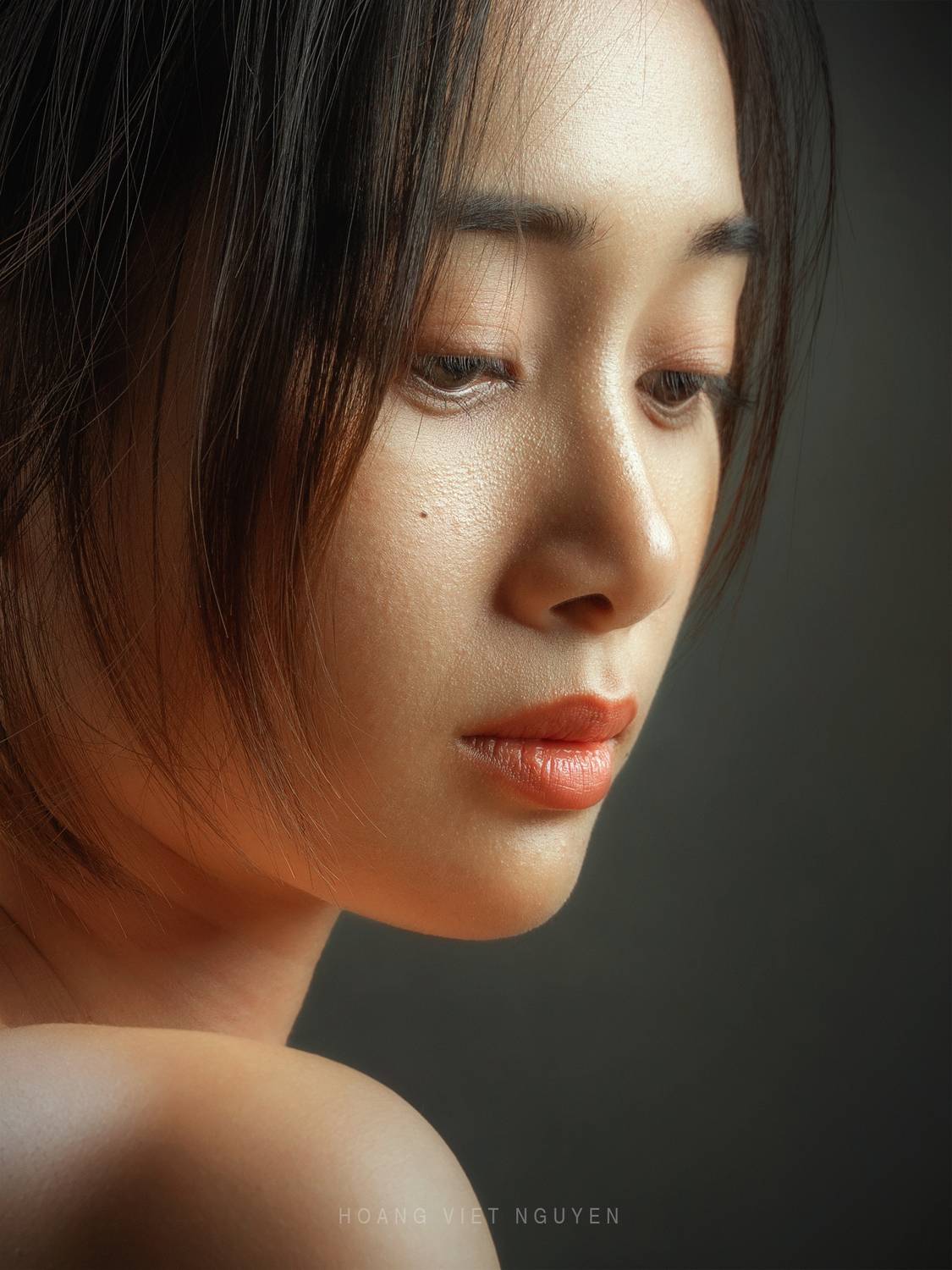 asian, vietnam, vietnamese, portrait, face, women, female, studio, eyes, short hair, Nguyen Hoang Viet