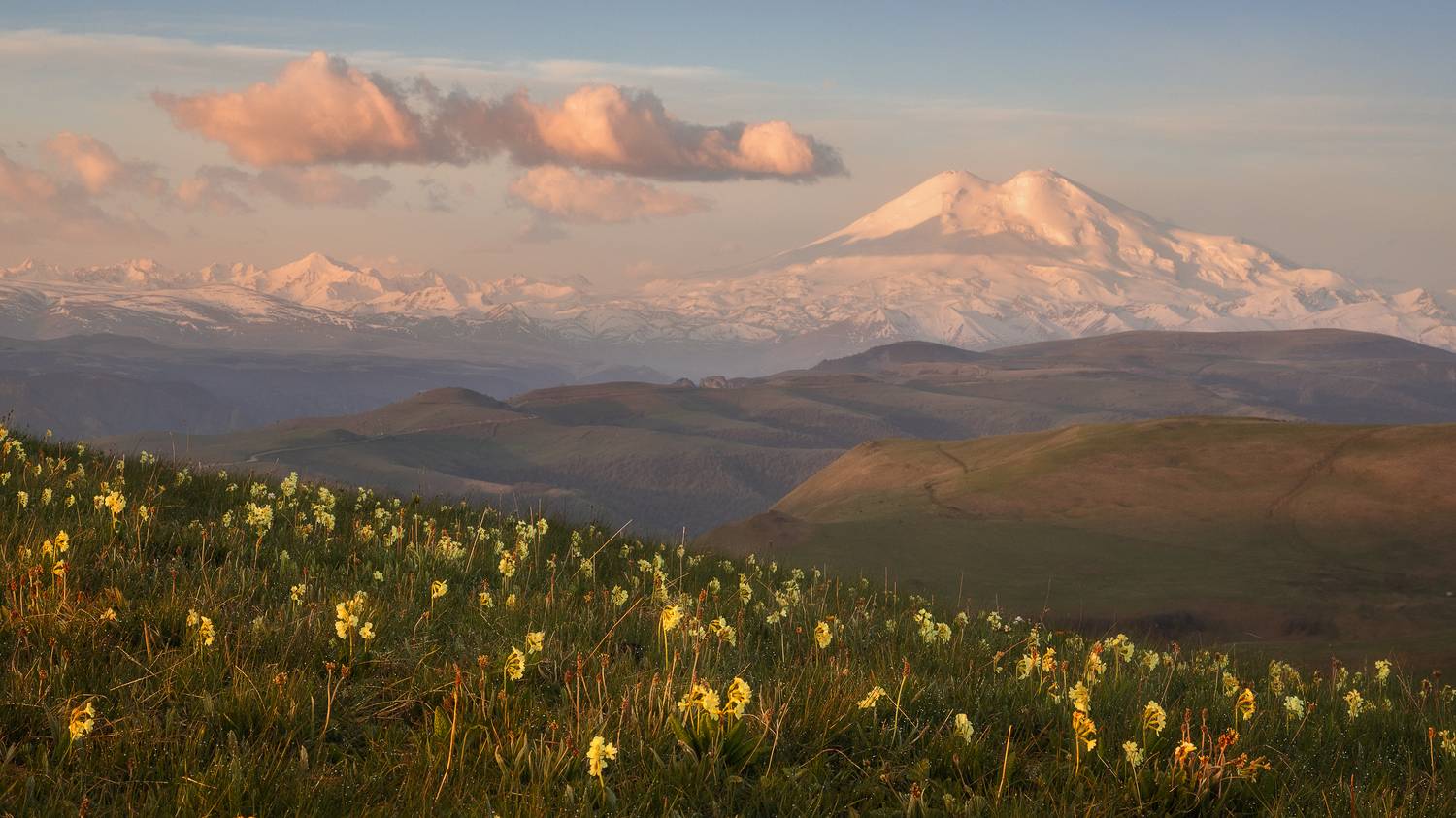 эльбрус, горы, рассвет, Константин Маланин