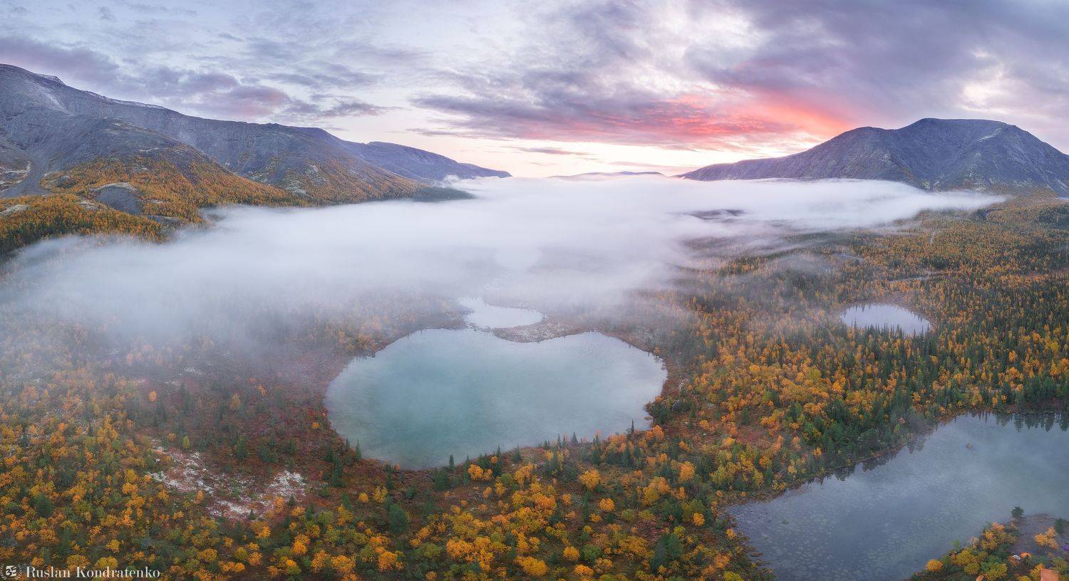 хибины, осень, кольский полуостров, горы, кольский, облака, полигональные озера, туман, Кондратенко Руслан