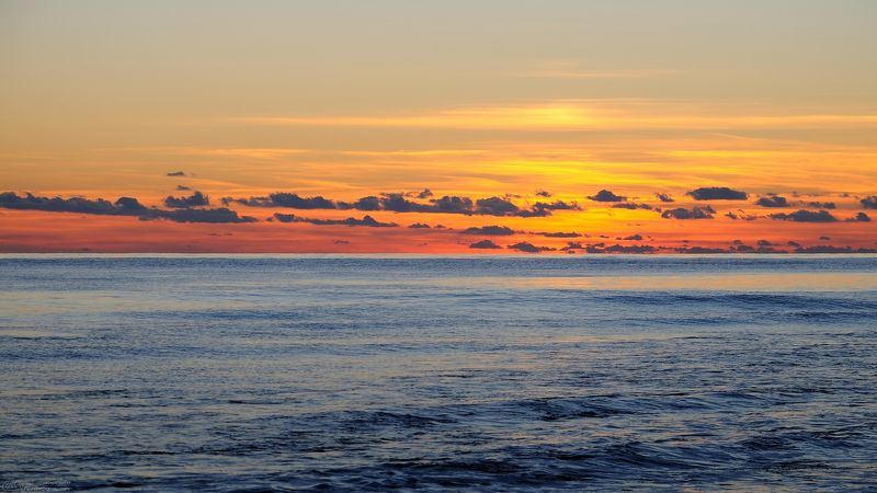 природа пейзаж море осень закат Ноябрьский закат... фото превью