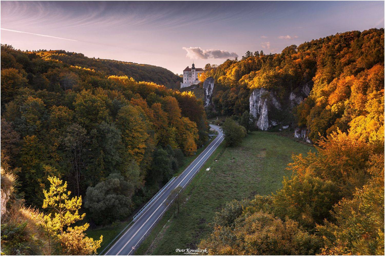 polska, zamek, droga, jesień, Kowalczyk Piotr
