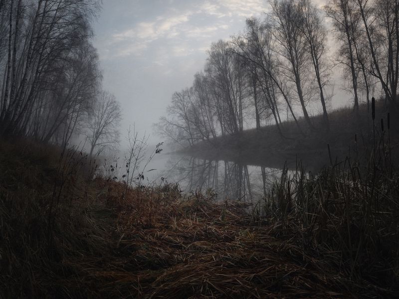 #пезаж #осень #туман #рассвет  фото превью