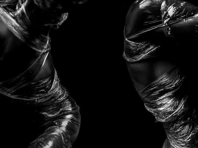 black and white, body, beauty, movement, polyethylene  фото превью