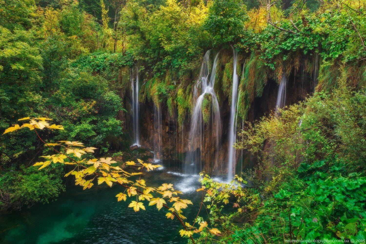 водопад,	деревья,	озеро, осень,	панорама,	пейзаж, плитвицкие озера,	размер, хорватия, naumenkophotographer,	sony a 7r, Александр Науменко
