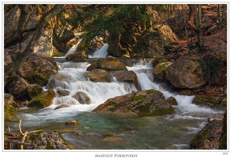 вода, водопад, перекат, большой каньон, крым, весна, река, поток, анатолий покровский Течение фото превью