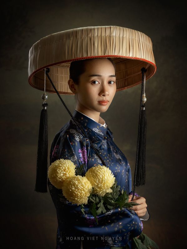 asian, vietnam, vietnamese, portrait, face, women, female, studio, beauty, traditional dress, dress, costume, old * * * фото превью