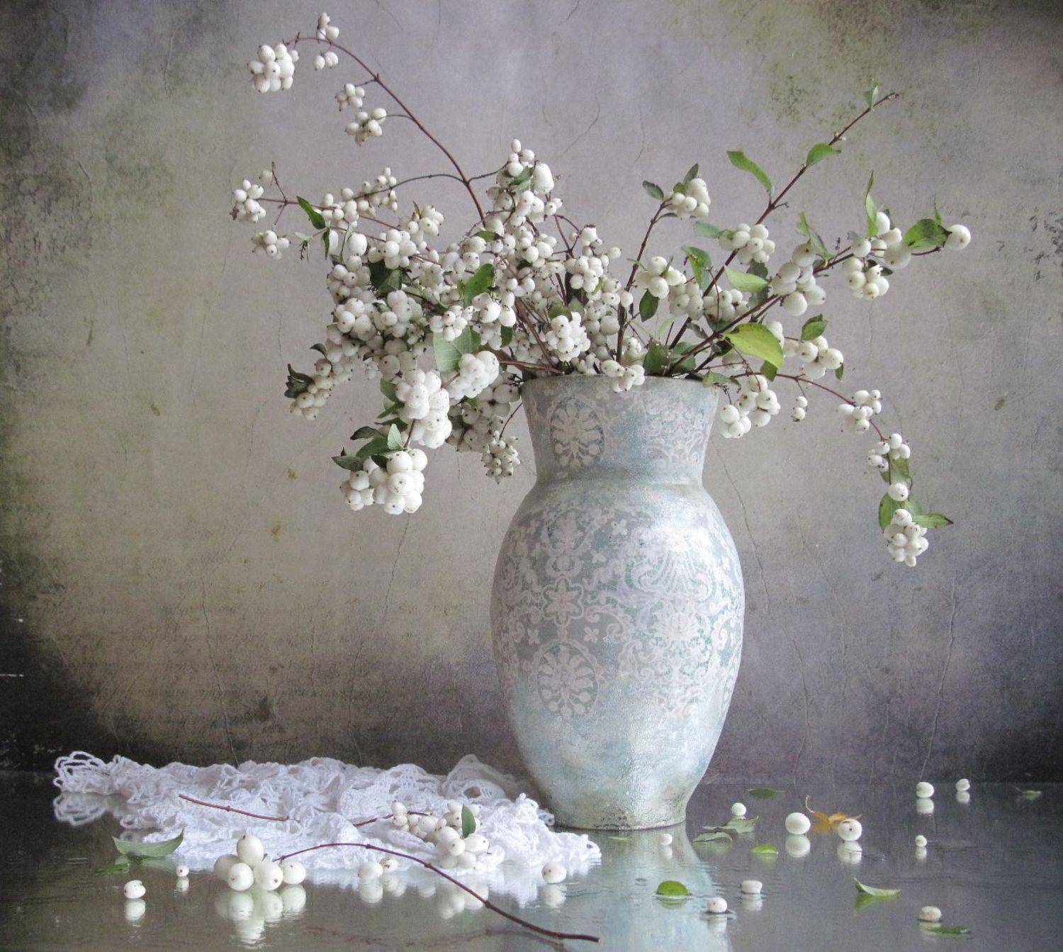 букет, ветки, ягоды, кувшин, декупаж, винтаж, салфетка, кружево, Наталия Тихомирова