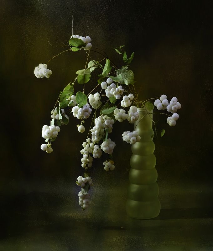 натюрморт,композиция,свет,осень,букет,ваза Снежноягодник фото превью