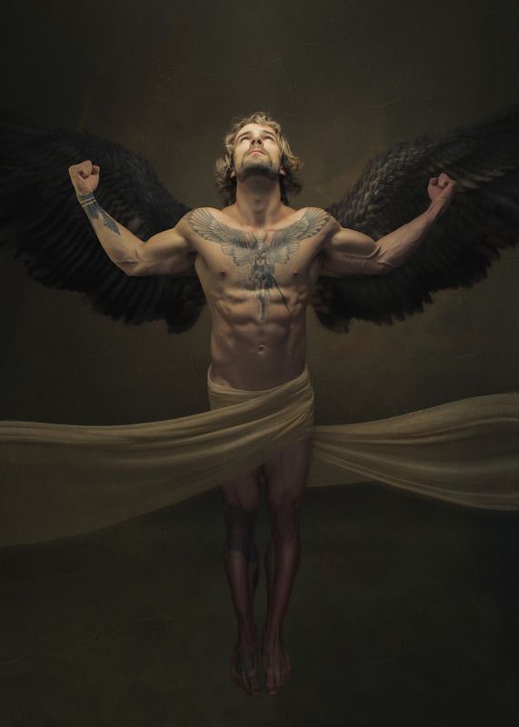 fineart, male, pictural, baroque, canvas, beauty, strength, eliancoman, painterly, dragdefotografie Flight of Icarus фото превью