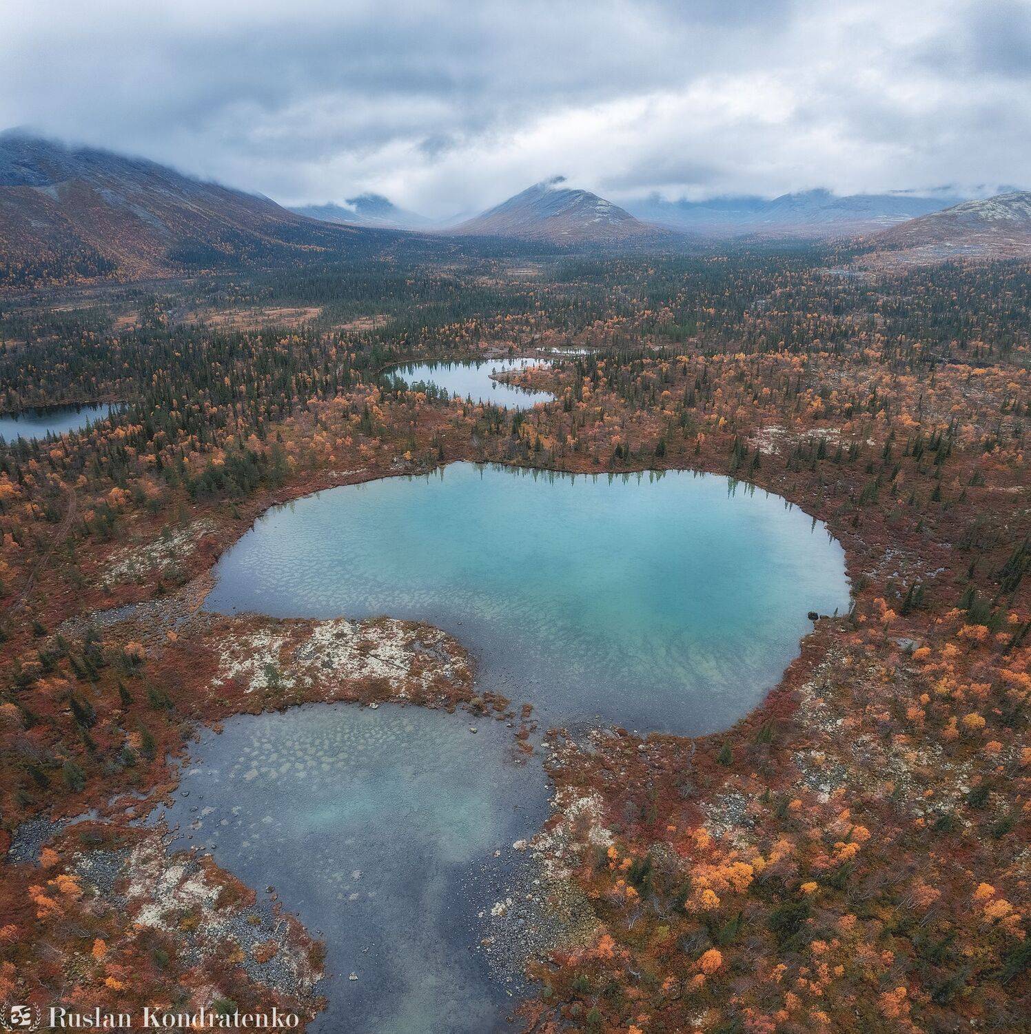 кольский полуостров, аэрофото, аэрофотография, хибины, полигональные озера, Кондратенко Руслан