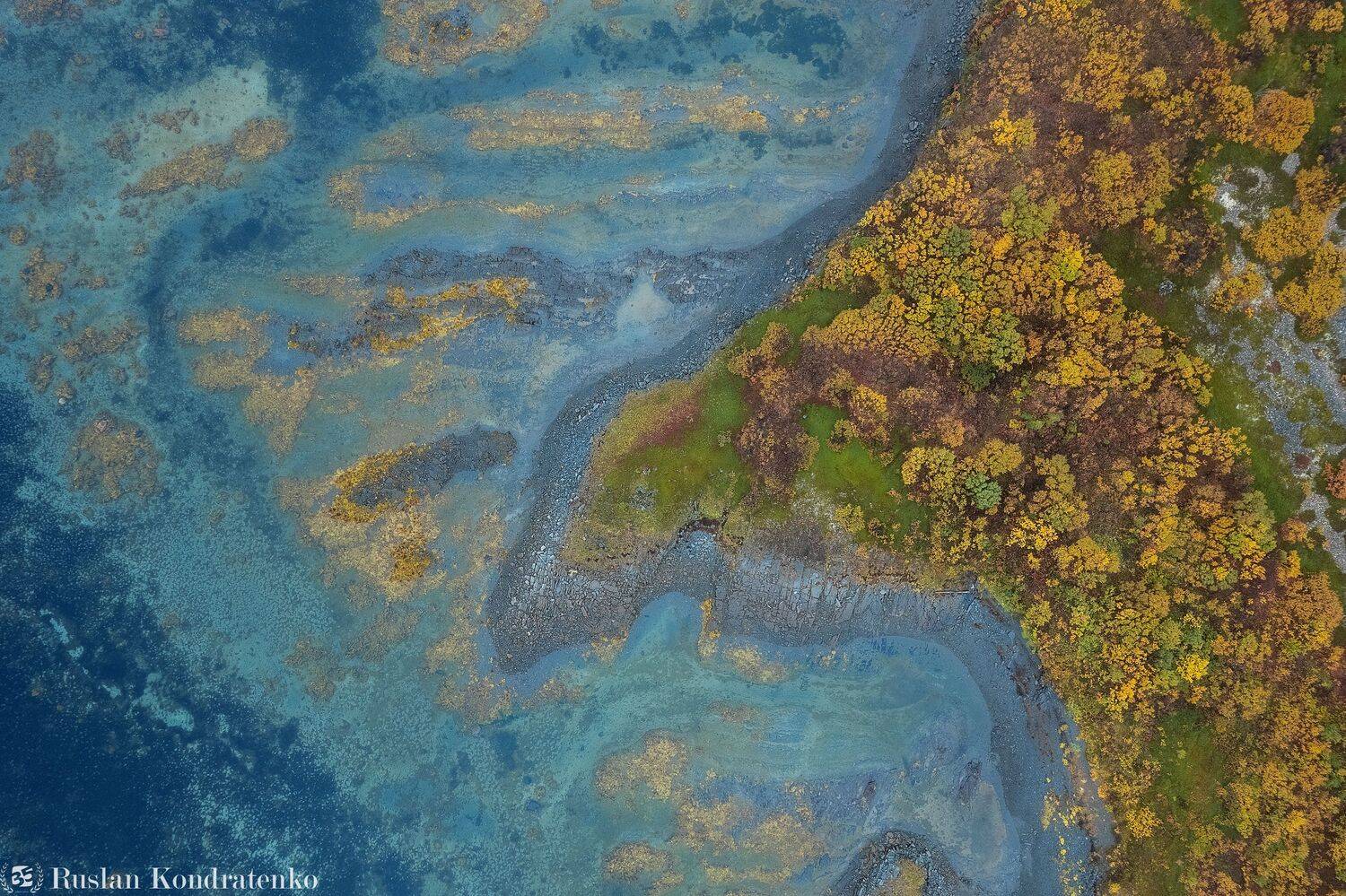 кольский полуостров, полуостров рыбачий, скалы, баренцево море, океан, аэрофото, аэрофотография, Кондратенко Руслан