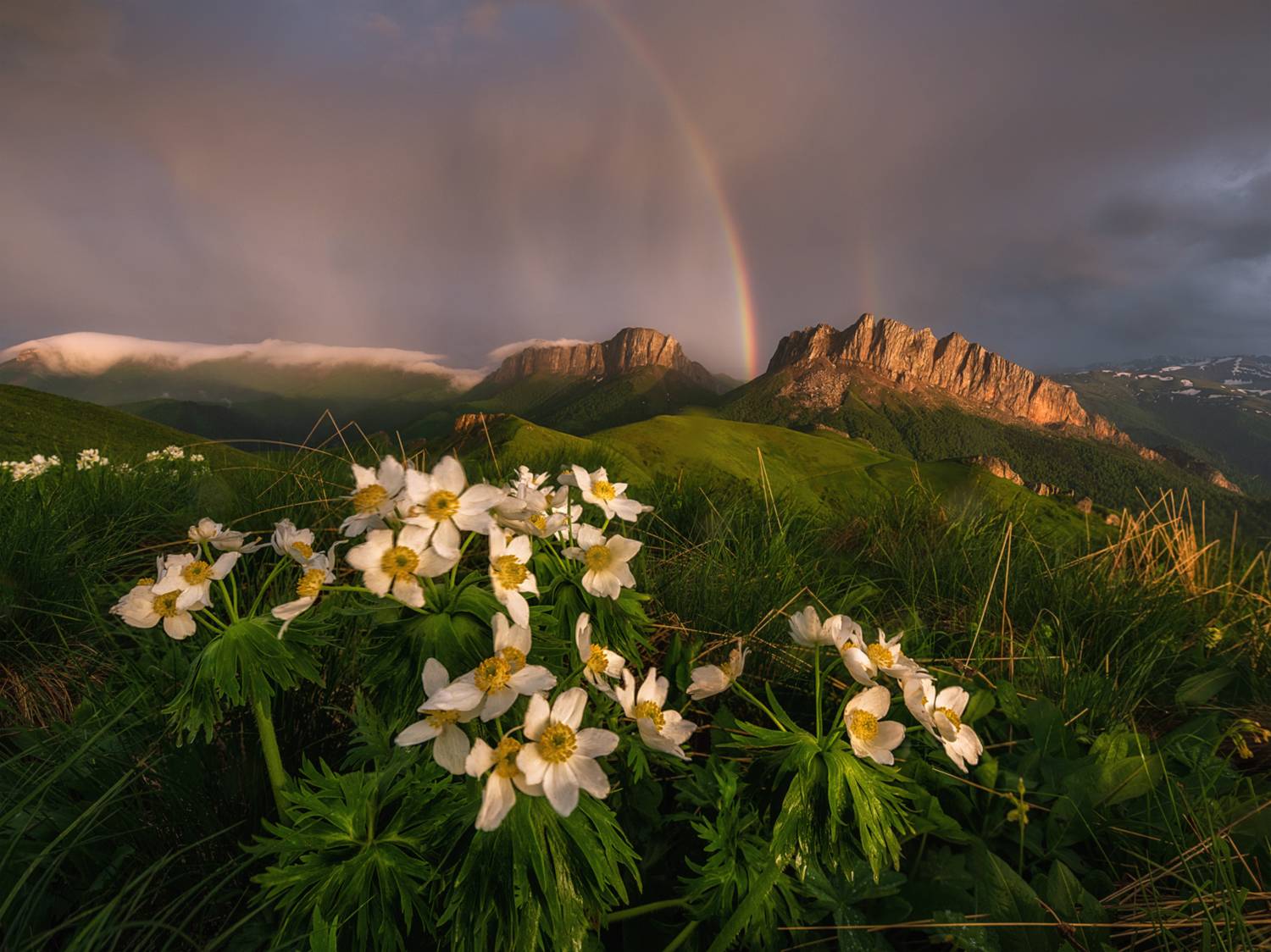 западный кавказ, природный парк большой тхач, ачешбок, радуга, вечер, Мысливцев Николай