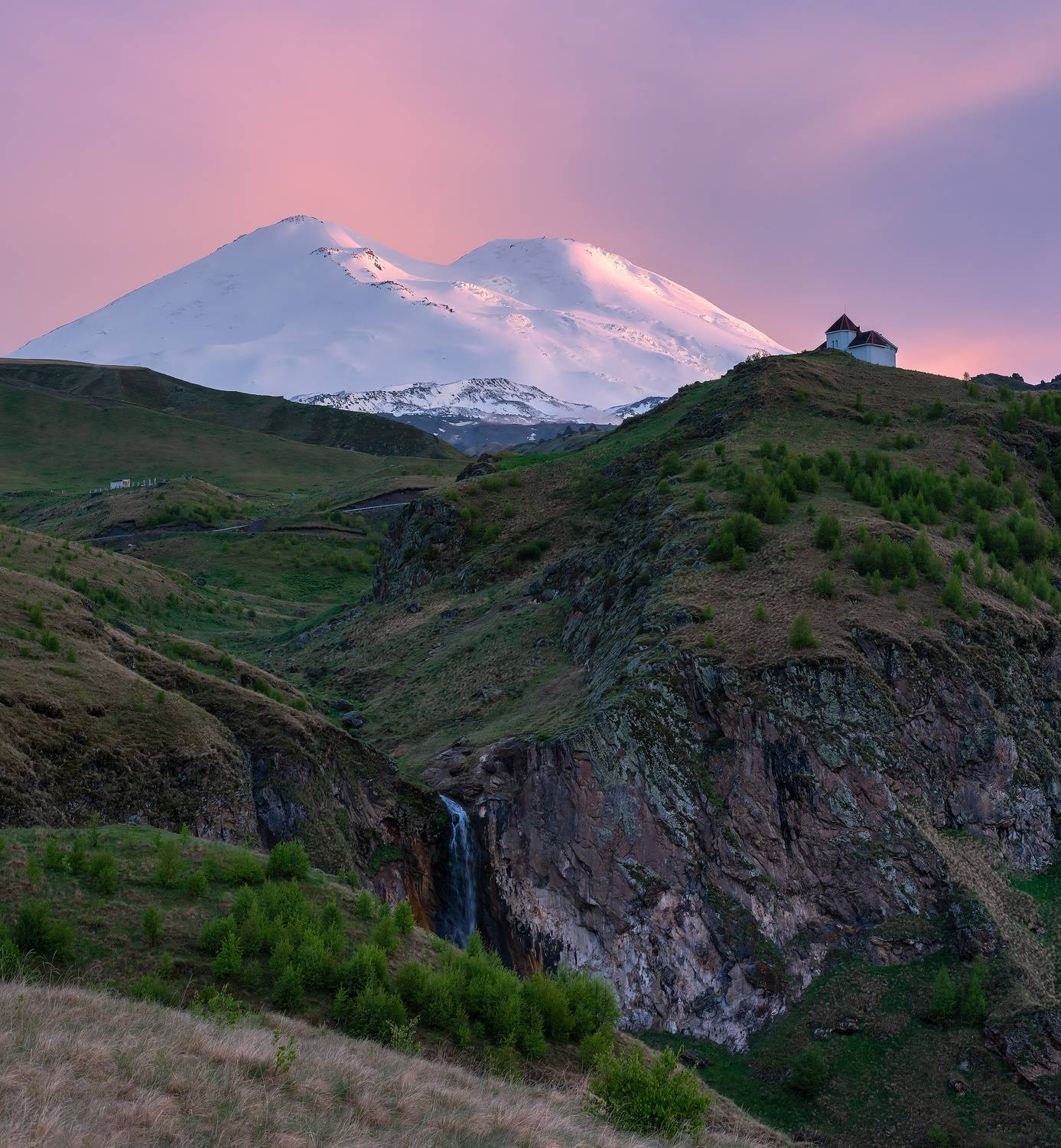 каквказ, горы, эльбрус, водопад, Чекалев Алексей