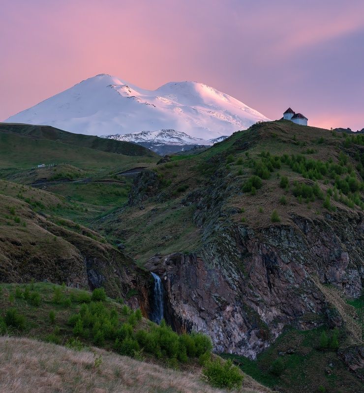 каквказ, горы, эльбрус, водопад Его величество Эльбрус фото превью