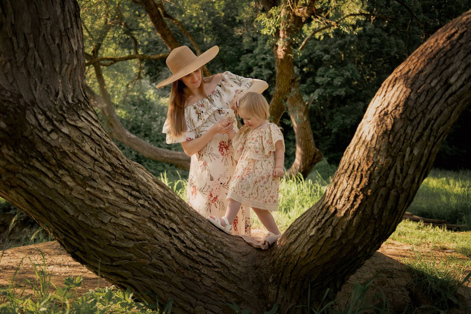 Семейная фотография, детская фотография, Мать и дочь, Фотосессия на природе, Романова Валерия